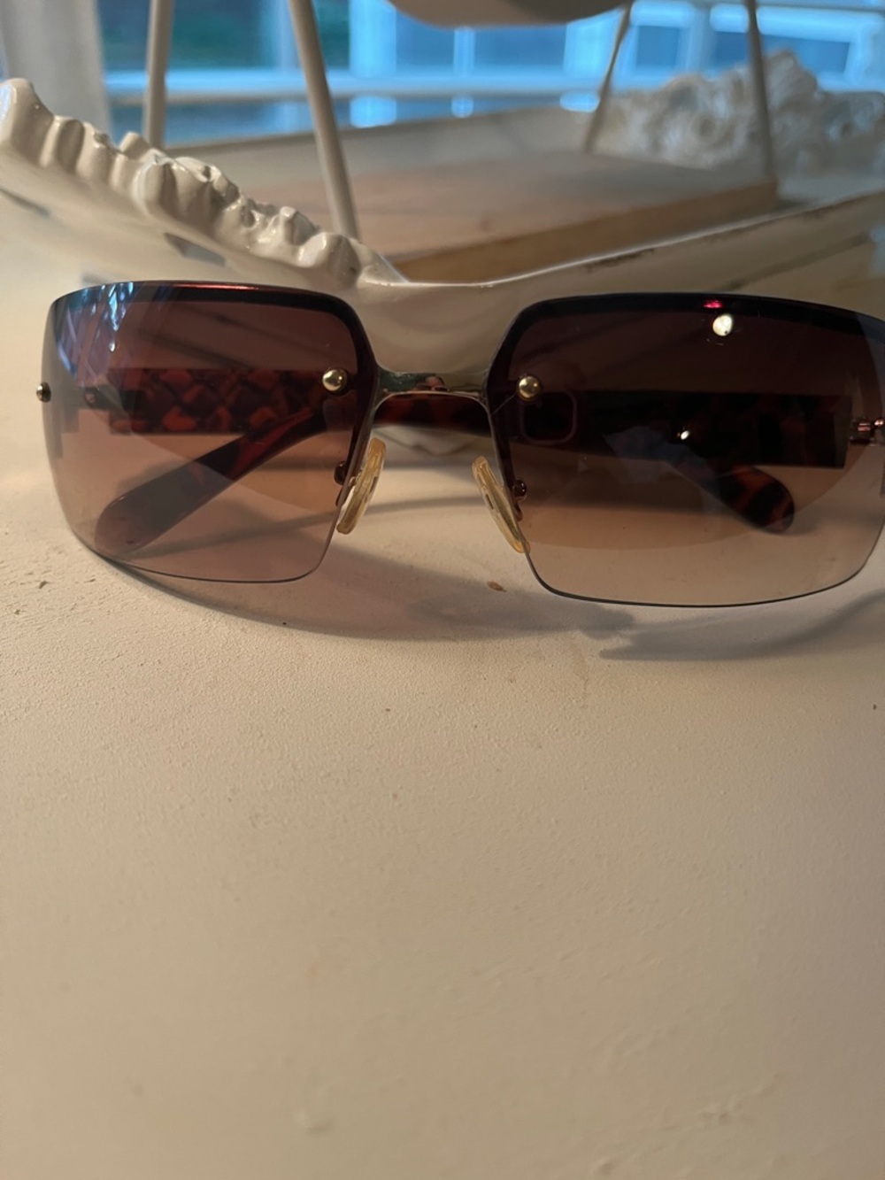 Steve Madden Brown Gradient Sunglasses rimless DISCONTINUED Hard to find 🌅🕶️